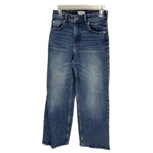 H&M Womens Flare Leg Jeans Light Wash Stretch Denim Size 6